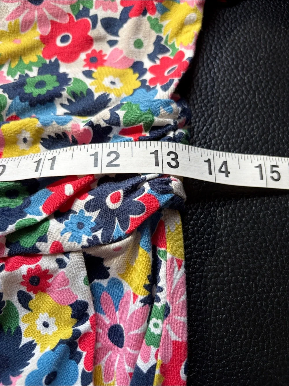 Boden Amelie Paintbox Ditsy Floral Jersey Dress Waistline ruching pockets Sz 6 - Picture 15 of 16